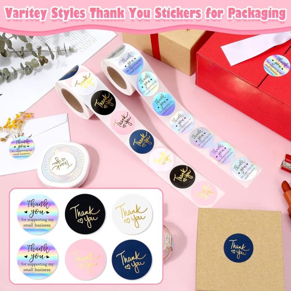 Evatage Thank You Stickers Holographic Small Business-6