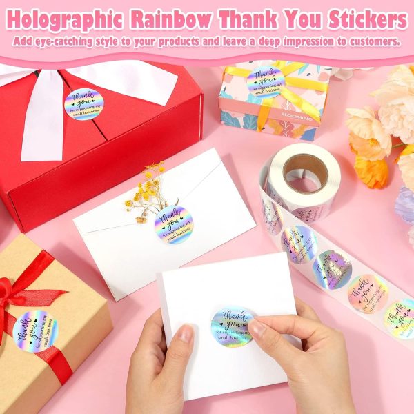 Evatage Thank You Stickers Holographic Small Business-4