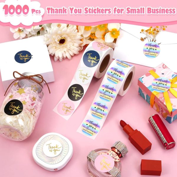 Evatage Thank You Stickers Holographic Small Business-1