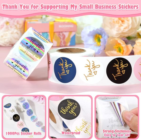 Evatage Thank You Stickers Holographic Small Business-3