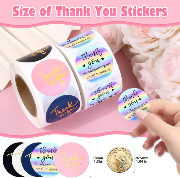 Evatage Thank You Stickers Holographic Small Business-5