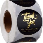 IBAKE Black Gold Foil Thank You Stickers Small Business-0